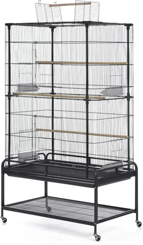Prevue Pet Products F085 - Jaula para pájaros de vuelo con soporte, color negro