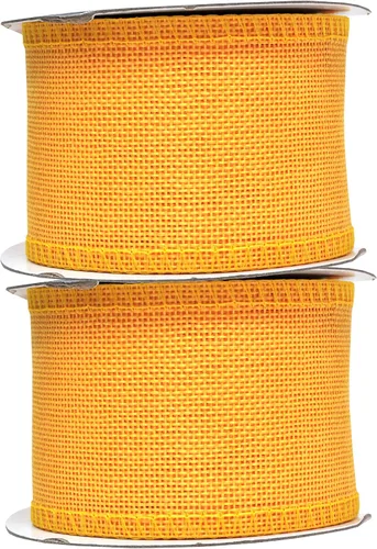 Vista 40 de Mandala Crafts Cinta de arpillera amarilla con alambre para corona, cinta de arpillera amarilla de yute natural rústico de 2 pulgadas de ancho, 10