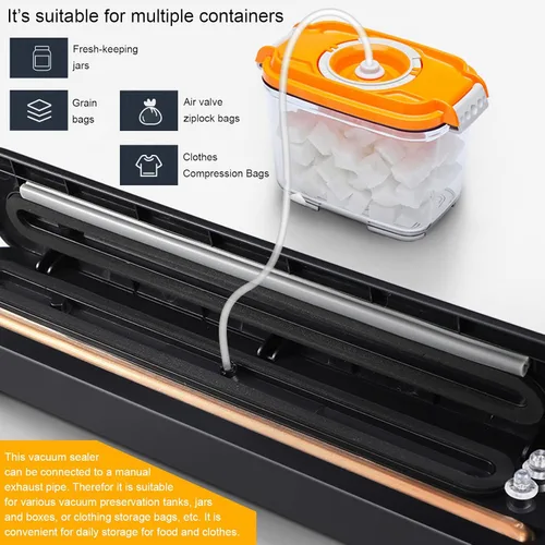 Vista 2 de Sellador al vacío para conservación de alimentos/sellador de alimentos al vacío para el hogar, aire de vacío automático para frascos con válvula