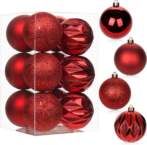 Vista 54 de 30 piezas de adornos de bola de árbol de Navidad irrompibles negros para decoración navideña