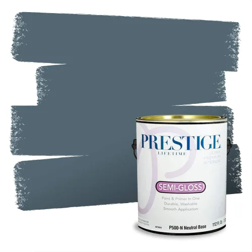 Vista 99 de Prestige Paints - Pintura exterior e imprimación en uno, 1 galón, plano, coincidencia comparable con Behr Misty Isle, P500-N-MQ5-62