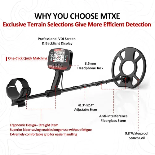 Vista 2 de DR.ÖTEK Detector de metales, detector de oro impermeable, modos de localización y terreno, detector de metales profesional para adultos