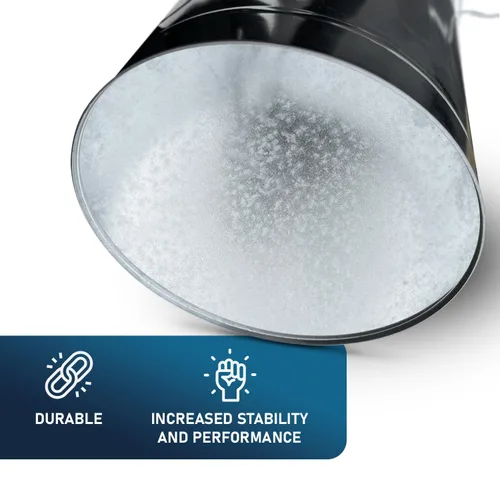 Vista 3 de Plexon Bote de basura de 20 galones con tapa, pregalvanizado, bote de basura de metal, gris, PL-20-1PK