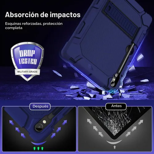 Vista 6 de Funda para Samsung Galaxy Tab S10 Lite/ S10 FE/ S9 FE 5G 10.9 Pulgadas/Galaxy Tab S9 11 Pulgadas 2023, Funda Protectora a Prueba de Golpes con Verde