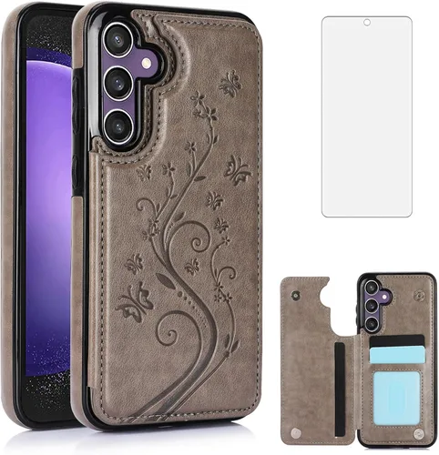 Vista 8 de Asuwish Funda de teléfono para Samsung Galaxy S23 FE 5G con protector de pantalla de vidrio templado y tarjetero con soporte para tarjetero, soporte