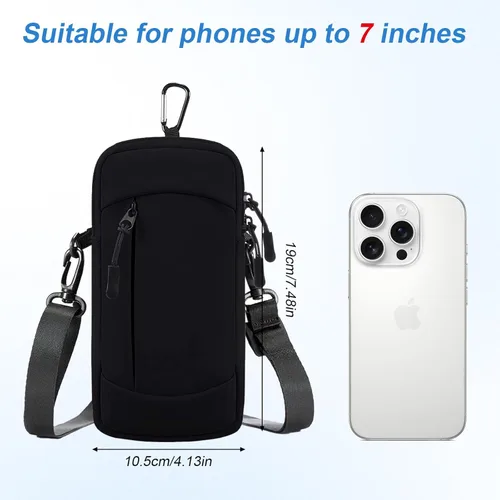 Vista 4 de Bolsa cruzada para teléfono celular con banda para el brazo, bolsa impermeable para teléfono compatible con iPhone y Android de hasta 7 pulgadas