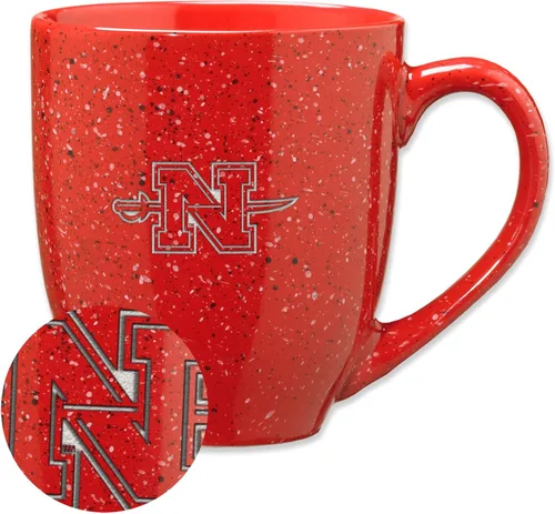 Vista 454 de Rico Industries NCAA Saint Joseph's (PA) Hawks Logo Principal Color Marrón 16 oz Logotipo del Equipo de Color Láser Grabado en Cerámica Moteada Taza