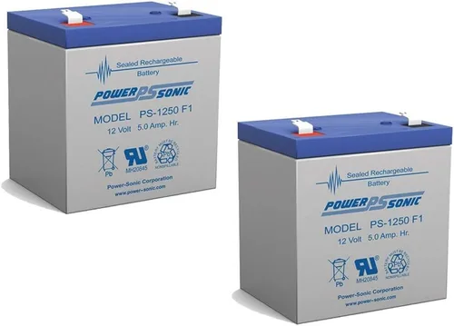 Power Sonic Batería original PS-1250 F1 12V 5 Ah SLA (paquete de 2)