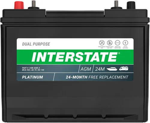 Baterías interestatales Marine/RV Batería 12V 70Ah 750CCA Grupo 24 AGM