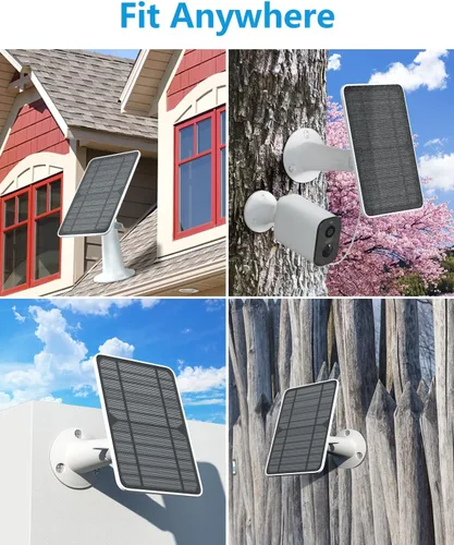 Vista 8 de Cargador de panel solar compatible con proyector Eufycam 3/3C/2C/2C Pro/E40/E20/2/2/2 Pro/E/L20/L40/Solo/SoloCam, panel solar de 5 W para cámara
