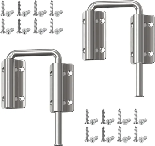 Vista 12 de Cerradura de bucle de puerta corredera mejorada, cierre de puerta de aleación de aluminio multiángulo de 90/180 grados para puerta de granero