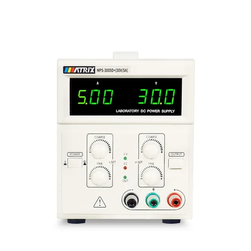 Vista 5 de MATRIX MPS-6003D+Fuente de alimentación de CC lineal variable 60V 3A Ondulación baja y ruido para laboratorio con cables de cocodrilo