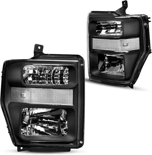 Vista 10 de DWVO - Conjunto de faros delanteros compatibles con Ford Super Duty 2008 2009 2010 08 09 10, lámparas de repuesto, lente transparente, reflector
