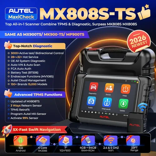 Vista 2 de Autel MaxiCheck MX808S-TS, 2023 US Ver of MaxiCOM MK808S-TS MK808Z-TS, Android 11 TPMS Programación Relearn Activate Tool, Bidireccional