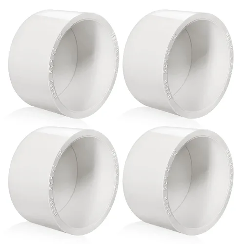 Vista 13 de Tapón de PVC blanco de 1-1/2 pulgadas para extremo de tubería, 10 piezas de conector de adaptador de rosca de PVC para tubería, conector de tapón