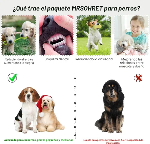 Vista 3 de MRSOHRET 20 Piezas Juguetes Masticables para Cachorros en Dentición, Juguetes Masticables para Perros con Juguete de Cuerda, Cepillo de Dientes