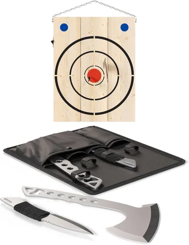 Vista 5 de Crown Display Tabla de tiro de hacha para juego de lanzamiento de hacha I Objetivos de disparo de madera para lanzar cuchillos, lanzar hachas