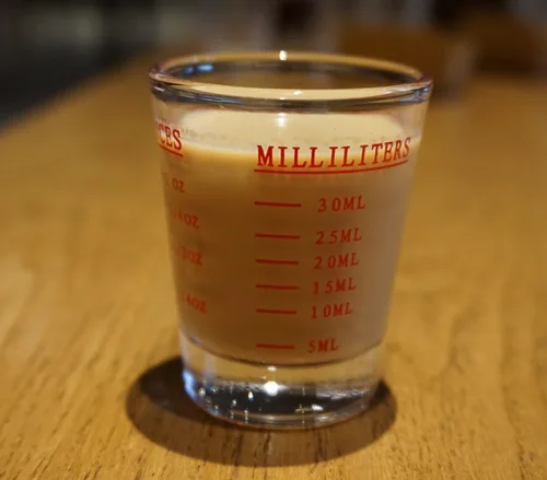 Vista 4 de Vasos de chupito, vaso medidor, líquido pesado, copa de vino, vaso de chupito de espresso, medición incremental, 1 oz, 6 cucharaditas, 2 cucharadas