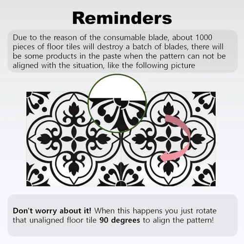Vista 2 de Alow Azulejo de piso para despegar y pegar: 10 piezas de pisos de despegar y pegar en blanco y negro, impermeable, autoadhesivo, suelo de vinilo