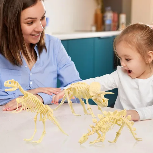 Vista 7 de Figura para armar Nuolux, 3 piezas 4D fósil de esqueleto de dinosaurio para niños