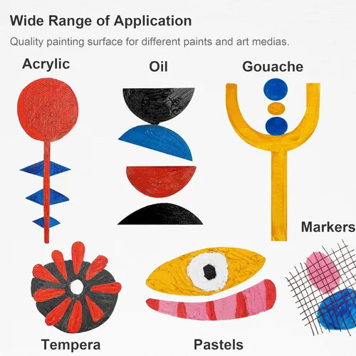 Vista 2 de PHOENIX Paneles de Lienzo Pequeños para Pintura de 3x5 Pulgadas, Paquete de Valor de 12 Unidades - 8 Oz Triple Imprimado 100% Algodón Libre de Ácido