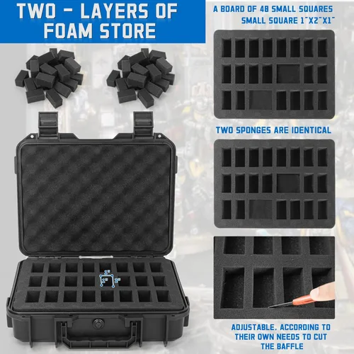 Vista 2 de TORIBIO Miniature Storage Figure Case, Miniature Sturdy Hard Case 48 Slot Figurine Miniature Carrying Case, Compatible with 40k and More Miniature