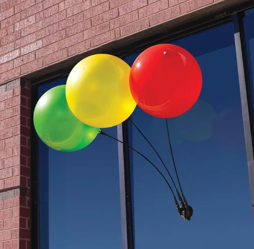 Vista 2 de Kit de triple ventosa de globo reutilizable resistente a la intemperie - Globos de plástico para exteriores sin helio
