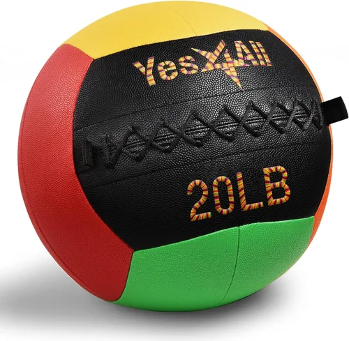 Vista 8 de Yes4All Bola de pared, bola de arena de hierro con peso de cuero suave para ejercicio multifuncional dinámico, 6 libras - 30 libras