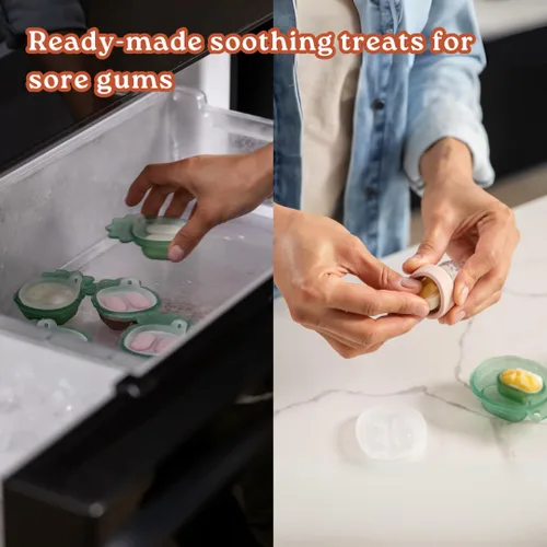 Vista 4 de Haakaa Freeze-N-Feed Mini Combo con alimentador de alimentos de silicona y mini bandeja de silicona Alimentador automático de alimentos sólidos