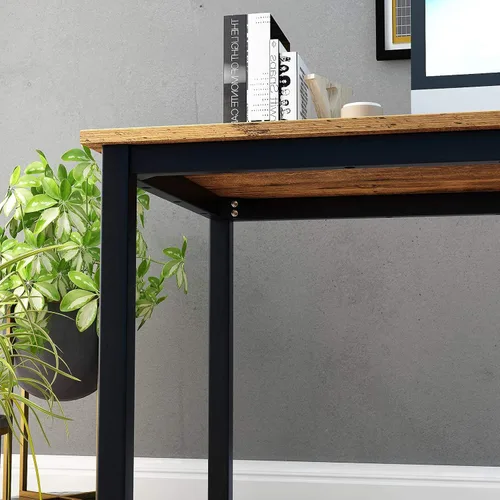 Vista 41 de DlandHome Escritorio pequeño para computadora de 31.5 pulgadas, mesa de escritura para espacios pequeños, mesa de estudio, escritorio para Negro