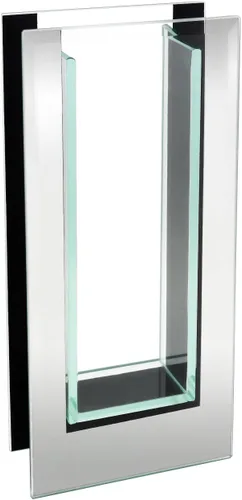 Vista 8 de Royal Imports Jarrón de cristal con espejo de flores, rectangular de 10.5 pulgadas de alto, decorativo moderno centro de mesa floral para decoración
