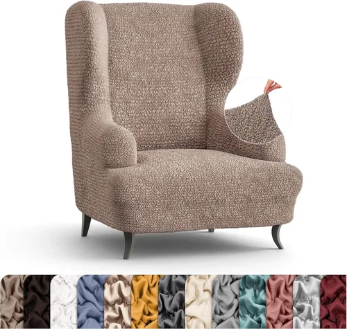 Vista 12 de PAULATO BY GA.I.CO. Wingback Funda para silla – Fundas para sillas de respaldo alto – Funda para sillón – Protector de muebles elástico de ajuste