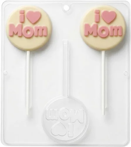 Vista 2 de Molde de caramelo I (Heart) Mom Chocolate Lollipop Lollipops Candy Mold Día de la Madre 5006
