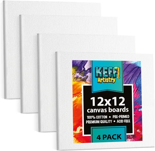 Vista 38 de KEFF Tablas de Lienzo para Pintar - 4x10 Paquete de 18 Paneles de Lienzo a Granel, 100% Algodón Lienzo Triple Impreso en Prima para Suministros
