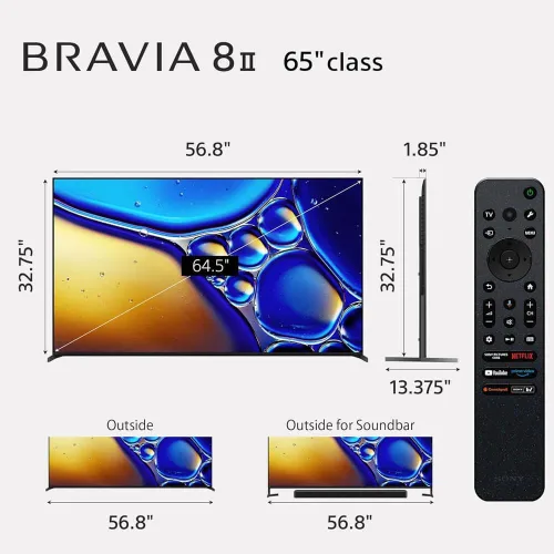 Vista 2 de Sony 65 inch Class BRAVIA 8 II 4K OLED UHD Smart Google TV
