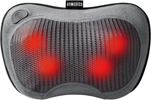 HoMedics®Cordless Shiatsu All-Body Massage Pillow with Soothing Heat, Reverse Function, Rechargeable Battery, and Integrated Controls –Lightweight