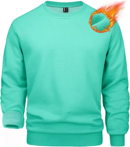 MAGCOMSEN Sudadera de cuello redondo para hombre de manga larga casual cálida de forro polar