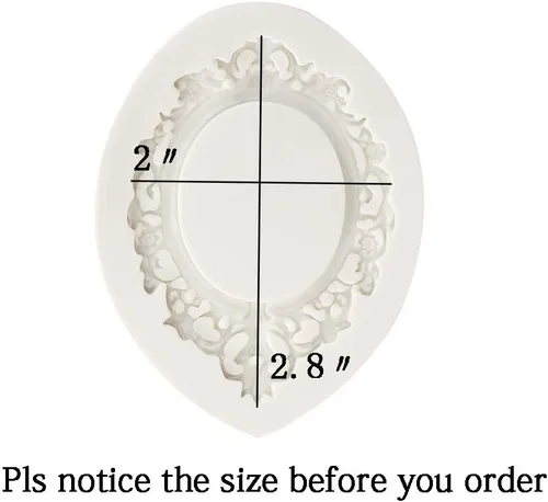 Vista 4 de Marco de espejo Molde de silicona Fondant Sugarcraft Cake Decorating Tools Chocolate Candy Mold-S