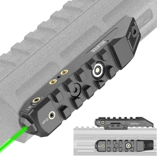 Vista 8 de Solofish 2-in-1 Mounted Laser Sight is Compatible with Mlok/Picatinny Rail for Rifle, Low-Profile Tactical Green/Blue/Red Laser Sight, Magnetic