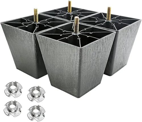 Vista 11 de Murtenze 4 patas de sofá de 8 pulgadas, patas redondas cónicas de plástico para sofá, patas de repuesto con pernos de suspensión M8 para silla