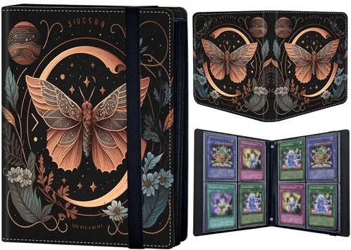 Vista 36 de Carpeta de tarjetas coleccionables de 4 bolsillos para 400 tarjetas, libro con banda elástica que se adapta a la mayoría de tarjetas de tamaño Flor