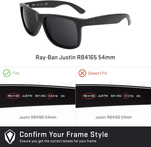 Vista 2 de Revant Lentes de repuesto para Ray-Ban Justin RB4165 de 54 mm