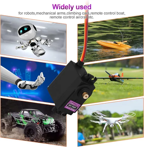 Vista 6 de Deegoo MG996R - Motor digital de torsión de engranaje de metal de 1.94 oz para Futaba JR RC Helicóptero Coche Barco Robot