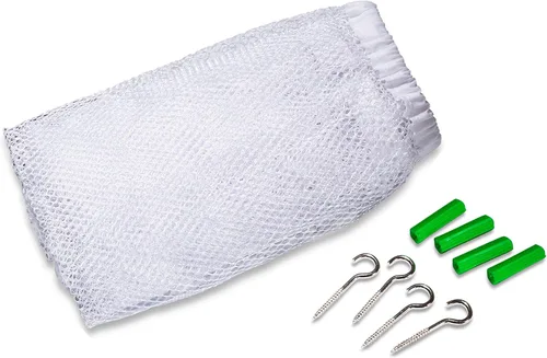 Vista 4 de Hamaca de malla gigante para organizar animales de peluche o juguetes infantiles. , Blanco