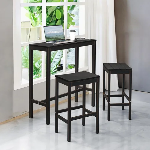 Vista 2 de Cozyman Mesa de bar para exteriores, mesa de consola de barra de patio de 38 pulgadas, mesa de consola de barra de patio de 38 pulgadas, parte