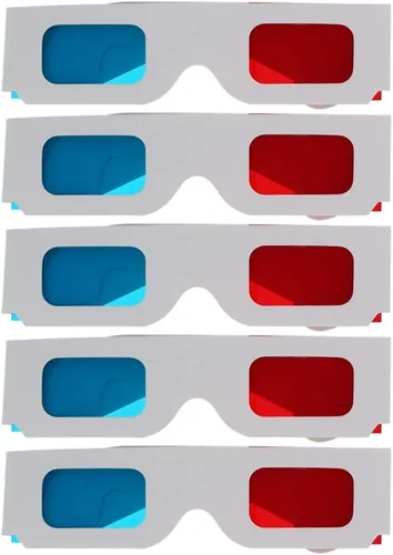 Vista 10 de Othmro 5 gafas duraderas estilo 3D 3D, gafas de visión 3D, gafas de juegos de películas 3D, gafas de fuegos artificiales, gafas 3D, marco de cartón