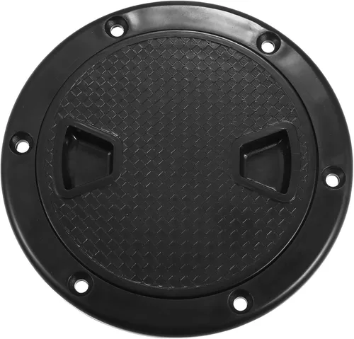Vista 5 de X AUTOHAUX Boat Inspection Deck Plate Hatch Marine Round Inspection Hatch Deck Plate W/Detachable Cover Water Tight for Outdoor Installations Black