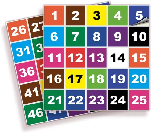 Vista 25 de iSYFIX Calcomanías negras de números consecutivos – 1 a 50, 1 pulgada, 1 juego – Vinilo autoadhesivo de alta calidad ideal para inventario