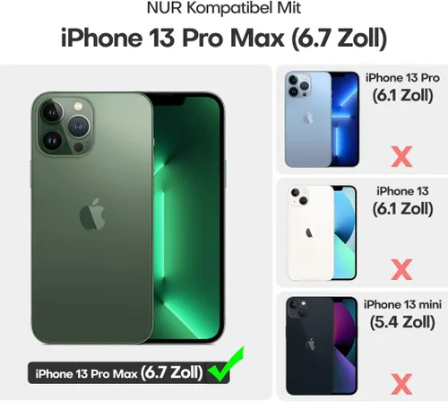 Vista 2 de TOCOL Funda 5 en 1 para iPhone 13 Pro Max, con 2 protectores de pantalla + 2 protectores de lente de cámara, funda delgada de silicona líquida
