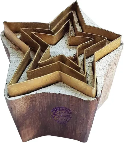 Vista 23 de Royal Kraft Sellos de madera de latón floral para impresión en bloques en arcilla, cerámica, tela Btag101